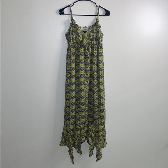 Elegant Asymmetrical Dress in Yellow and Black - Picture 1 of 7